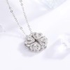 Collar Convertible Plata 925 Corazón Y Trébol De 4 Hojas
