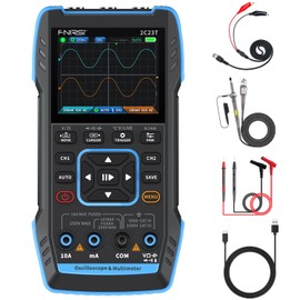FNIRSI 2C23T 3 in 1 Handheld Oscilloscope Multimeter DDS Generator, 2 Channels, 10MHz Bandwidth, 50MSa/s Sampling Rate, 10000 Counts, Voltage, Current, Capacitor, Resistor, Diode Test