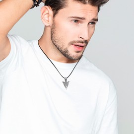 CRWENG Arrowhead Necklace for Men 925 Sterling Silver Viking Pendant Chains Celtic Knot Chain for Women Nordic Viking Jewellery for Men and Women, Sterling Silver, No Gemstone