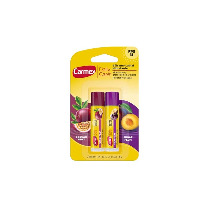 Bálsamo para labios Carmex Daily Care duo pack passion fruit