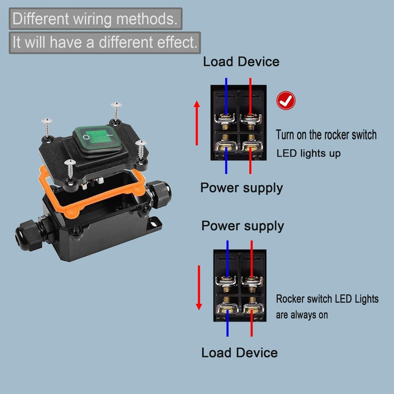 Daohaodeli 110V AC DPST On Off Outdoor Toggle Switch,IP65 Waterproof