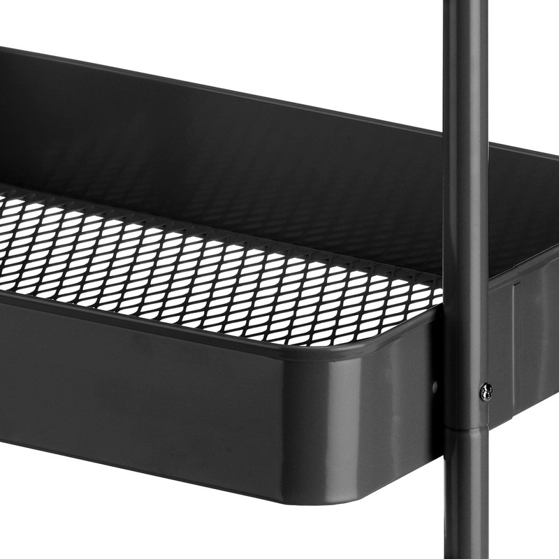 Whitmor 3-Tie Metal Cart, Black