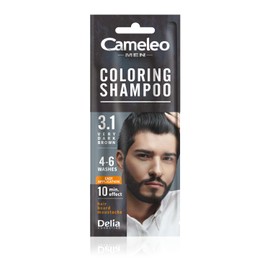 Cameleo Men – Coloring Shampoo – Very Dark Brown – Hair, Beard, Mustache - Visible Color in 10 Minutes – Refreshes - Lasts for 4 to 6 Washes – Easy & Quick Application - Walnut Extract – 15 ml