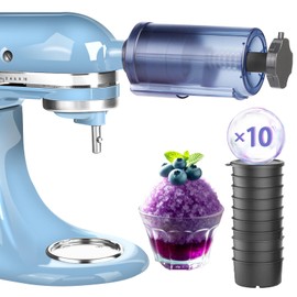 Shaved Ice Attachment for Kitchen aid Stand Mixer, Snow Cone Machine for Kitchen aid, Household Hawaii Shaved Ice Maker, 10 Ice Molds