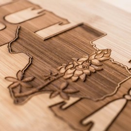 HipFlaskPlus Texas Home with Bluebonnets - Cutting Board 14''x9.5''x.5'
