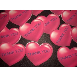 Unbranded 300 pcs 1.5 inches Big Red Heart Thank You Stickers Heart Shape Sealing
