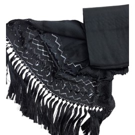Rebozo Artesanal de finos, brillantes y suaves hilos de Artisela, tamaño grande 220 largo x. 70 cm de ancho, para eventos especiales