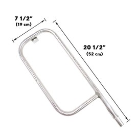 Uniflasy 41862 Grill Burner for Weber Q200, Q220, Q2000 Q2200, 396000, 396001, 396002, 566002, 53060001, 304 Stainless Steel 20.5 Inches Grill Burner Tube Pipe Kit Replacement for Weber 69956/60041