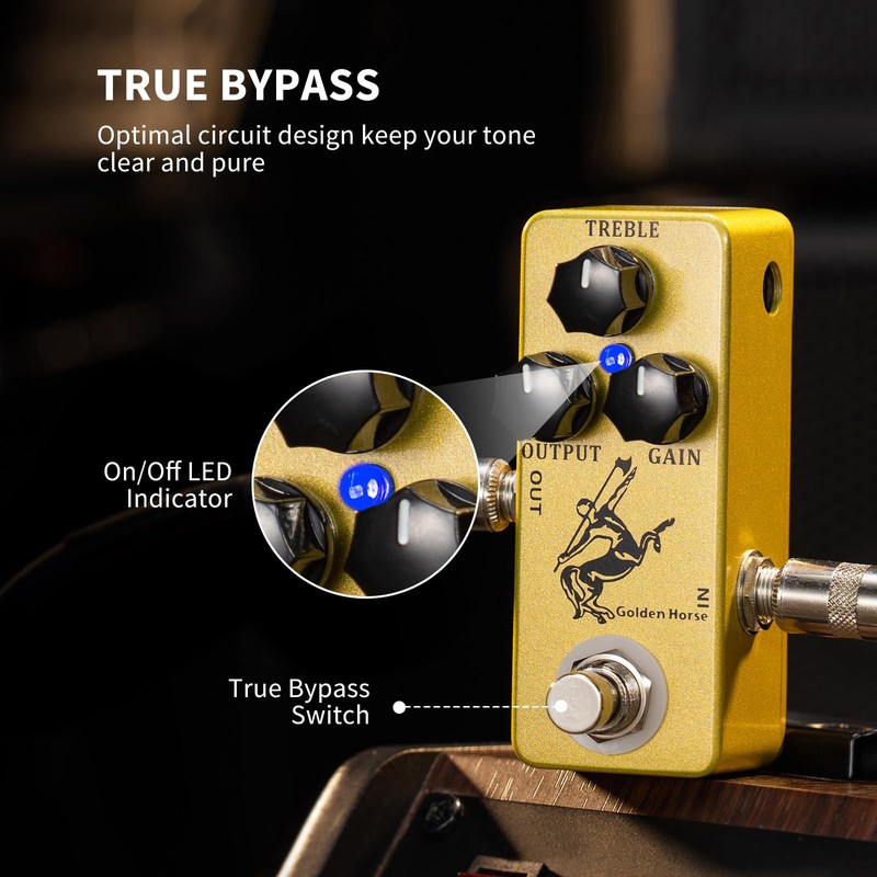 MOSKY dorado Horse Overdrive Effect Pedal Boost Guitarra Pedal con