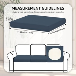 BIETYONE 8Pcs Stretch Patio Cushion Covers Outdoor Cushion Covers,Outdoor Couch Cushion Covers Replacement,Outdoor Sofa Cushion Covers Patio Slipcovers Couch Cover,Patio Furniture Cover (Grey Blue,Cover Only)