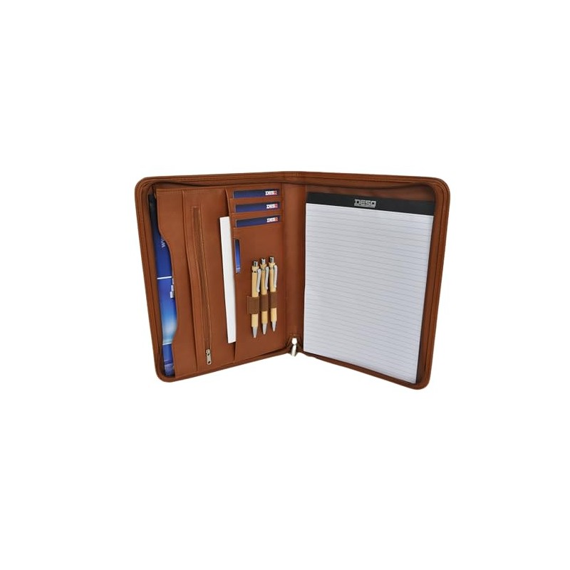DESQ® A4 Conference Folder with Zip, Tablet Pocket, 8 Compartments,