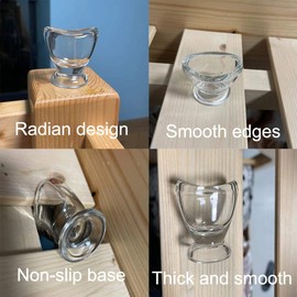 Boyizupha 2Pcs Transparent Glass Eye Wash Cup for Eye Rinse,Cleansing with Storage Container,10ml-Set of 2