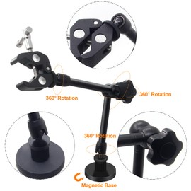 MingQiEven Helping Hands Soldering,360 Degree Rotation Hot Air Gun Frame, Camera Mounts Clamps Heat Gun Bracket Third Hand Tool for Soldering,Magnetic Helping Hands
