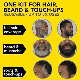 CLEVERMAN Kit De Tinte Para Cabello Y Barba Para Hombres, Tinte Reutilizable Todo En Uno Para El Cabello, Cobertura Natural De Canas, Tinte Para Barba