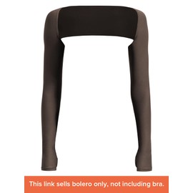 YEOREO Women Crop Top Long Sleeve Bolero Open Front Workout Cropped Shirts Sports Shrug, Brown, Large