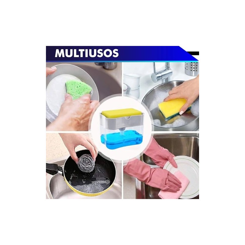 Dispensador de jabón para Cocina con Soporte de Esponja 2