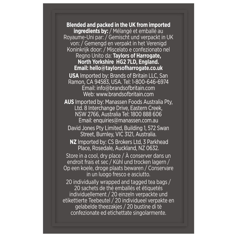 Taylors of Harrogate Afternoon Darjeeling, 20 Teabags (Pack of 6)