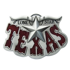 Urban Backwoods Texas Longhorn V Belt Buckle for Interchangeable Belt Buckle, red
