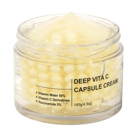 Vitamin C Capsule Cream, Face Moisturiser with Vitamin C, Collagen Jelly Cream for Radiant Glow, Lightweight Hydrating Cream for Dull Skin