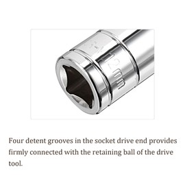 Kozelo 2pcs 6 Point Shallow Socket - [3/8 Inch x 12mm] Square Drive for Car Mechanical Equipment Repair Use, CR-V Steel Metric Sizes