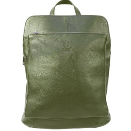 Handbag Bliss Womens Handmade Luxury Italian Soft Pebbled Leather Rucksack Backpack Shoulder Crossbody Top Handle Bag Large (Olive Green)