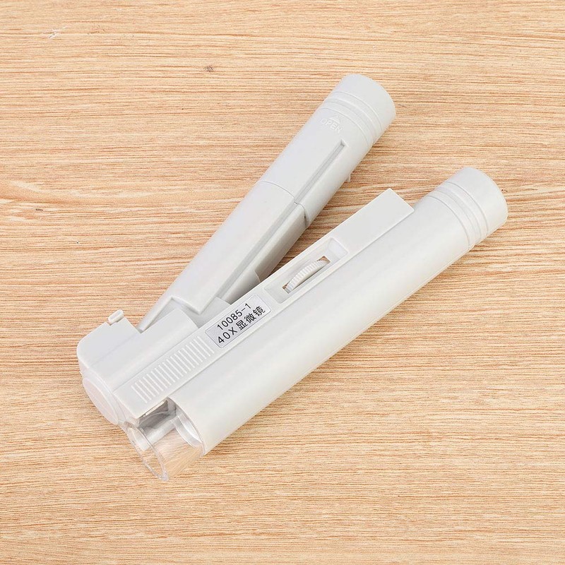 Plastic Magnifier LED Microscope Handheld Pocket Sized Microscope 40X Zoom