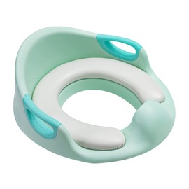 Children's Toilet Seat with Soft Cushion and Splash Guard, Potty Trainer for Boys and Girls, Toilet Trainer for Children 1-7 Years, Green
