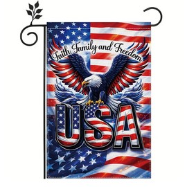 ActFirst Patriotic Eagle Garden Flag 12x18 Inch, American Flag Garden Flag, Faith Family Freedom Patriotic Outdoor Yard Lawn Porch Decor
