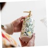 Sosoport Ceramic Flower Printing Lotion Dispenser Stylish Pump Bottle for