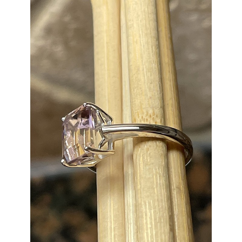 Genuine 1ct Ametrine 925 Solid Sterling Silver Engagement Ring Size