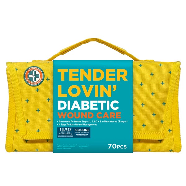 Tender Lovin’ First Aid Kit 70 Pieces – Home, Travel, Office, Care Facilities, Car, Diabetic Wound Care. FSA and HSA Eligible