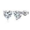 Heart Stud Earrings Silver Stud Fake Diamond Earrings for Women