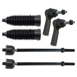 TRQ Front Steering Kit Steering Rack & Pinion Bellow Tie Rod Compatible with 2009-2012 Ford Escape