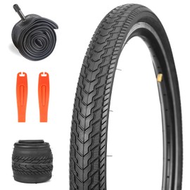 26X1.75 Bicycle Tire Replacement Kits 1 Pack, 26 Inch Bike Tires Folding Bike Tires Replacement with 1 Tube and 2 Levers Suitable for Bicycle Tires 26x1.75 26x1.95 26x2.0,Black