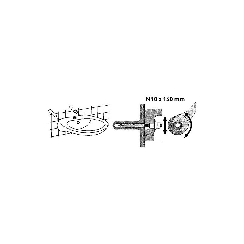 Sanitop-Wingenroth 22505 2 Quality Fixing kit for washbasins, M10 x