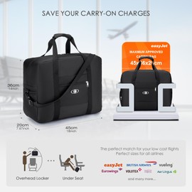 SPAHER Weekender Hand Luggage 45 x 36 x 20 cm Travel Bag Foldable Ultralight Sports Bag Easyjet Cabin Bag 45 x 36 x 20 cm Hand Luggage Foldable Travel Luggage Suitcase Lightweight Nylon Travel Bag,