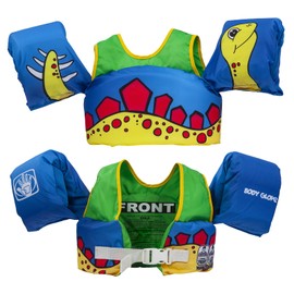 Body Glove Paddle Pals Learn to Swim Life Vest, One Size 33-55 lbs, Dinosaur