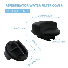 JRSHOME Upgraded 2186494B Refrigerator Water Filter Cap Replacement for Whirlpool & Kenmore & Kitchenaid Refrigerators - Replaces WP2186494B, 2186884B, 2186494TG, 4392866, 4392870