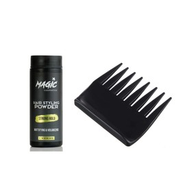 Magic Cosmetics Hair Styling Powder 20gr | Unisex Root Hair Styling Powder | Matt Look | Anti-Gravity Powder Styler & 030 Hair Beard Styling Comb | Flexible | Anti-Static Handle | For Hair and Beard