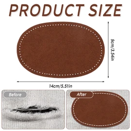 2pcs Elbow Patches for Sweaters, Oval Elbow Patches for Clothes Artificial Leather Sew-On Elbow Patches Repair Patches for Sweaters Jackets Down Jackets Pants (Brown)