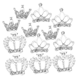 Ipetboom Nail Art Rhinestone Glue Gel 12pcs Crown Nail Gem Charms DIY Manicure Decor Perfect for Wedding