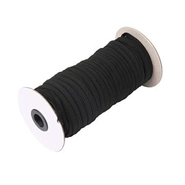 70-Yards Length 1/4" Width Black Braided Elastic Cord/Elastic