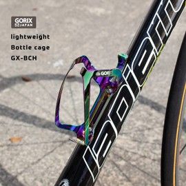 GORIX Gorix Bottle Cage for Bicycles (GX-BCC) Drink Holder, Lightweight, Stylish, Bottle Holder, Road Bike, MTB, Cross Bike, Etc. (GX-BCH (Oil Slick))
