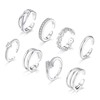 SAMOCO 8 Pcs Toe Rings for Women 14K Gold Silver