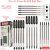 Slim Ballpoint Pens, BLACK, Pack of 20, Fine Point (0.7mm),