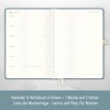 Häfft® Weekly Note Calendar 2026 A5 "Blue Ginkgo" Book Calendar,