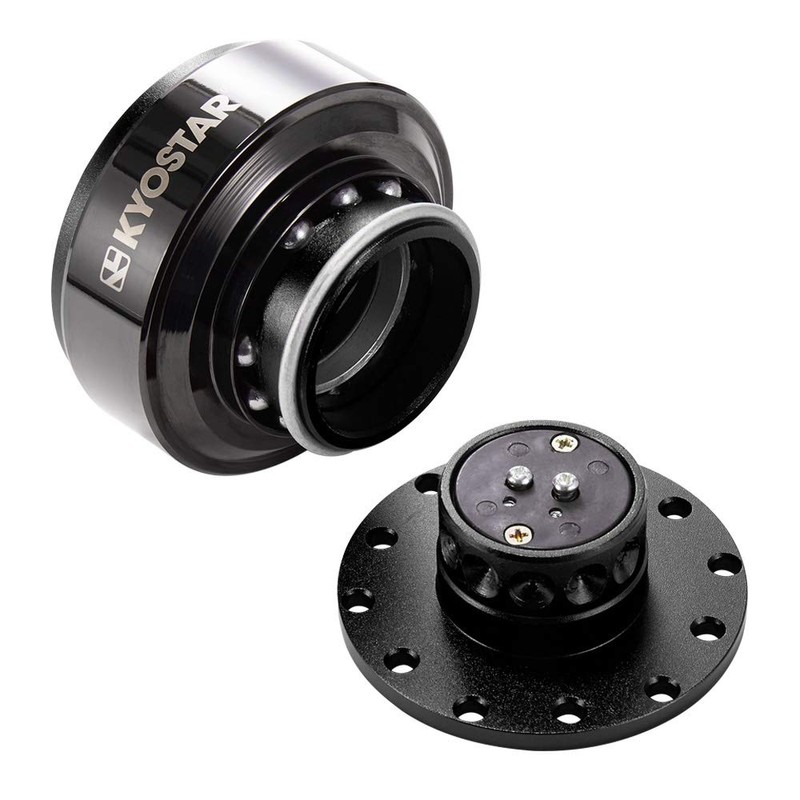 Black Aluminum Black Ring Steering Wheel Quick Release Hub Adapter