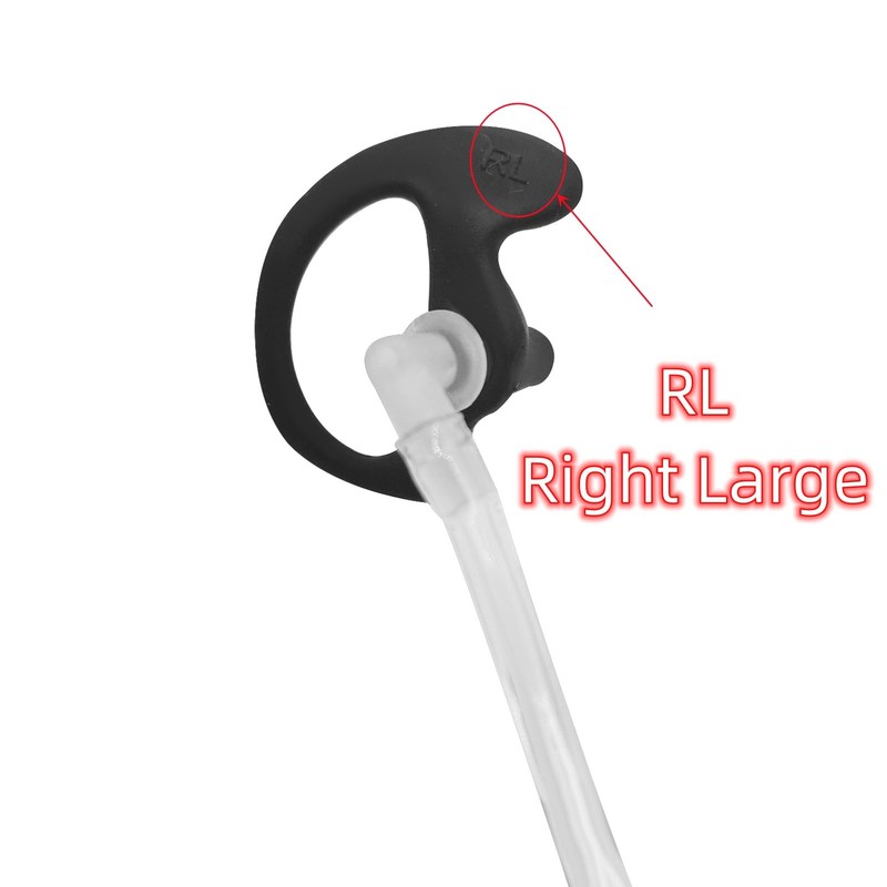 HELETUL Silicone Ear Mold for Walkie Talkie Surveillance Earpiece (Left
