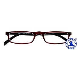 I NEED YOU HALF-LINE G31300 Plastic Glasses with Spring Technology, Red/Black, 2.5 Dioptres