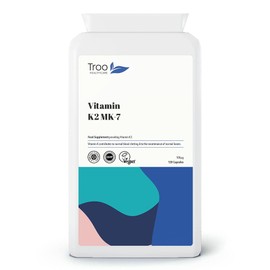 Troo Vitamin K2 MK-7 100mcg 120 Capsules - Highly Bioactive Vit K2 Bone Support Supplement Using MK7 - Easy Swallow - Suitable for Vegans - 4 Month Supply